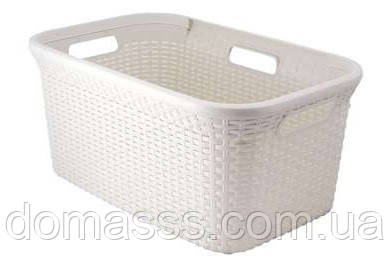 КОРЗИНА ДЛЯ ГЛАЖЕНОГО БЕЛЬЯ КРЕМОВИЙ «RATTAN STYLE» 45l