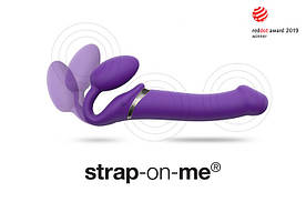 Безремневой страпон з вібрацією Strap-On-Me Vibrating Violet L, діаметр 3,7 см, пульт ДУ 777Shop.com.ua
