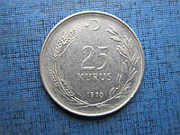 Монета 25 куруш Турция 1970 1966 две даты цена за 1 монету