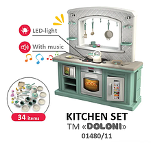 Кухня велика для дівчинки Дитячий ігровий набір зі звуковими світловими ефектами Долоні 01480/11