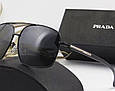Чоловічі сонцезахисні окуляри в стилі Prada (98001) black, фото 4