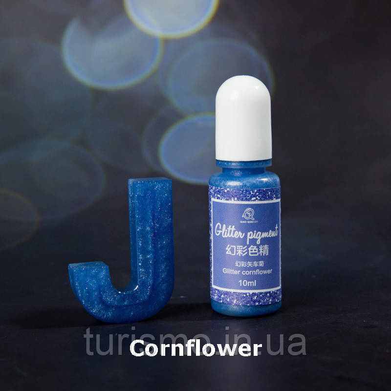 Сornflower барвник Гліттерний для УФ- смол QIAO QIAO DIY, Junesix, фото 1