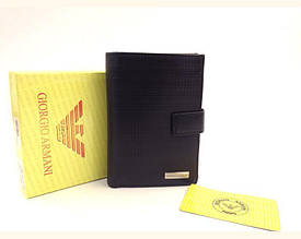 Чоловіче шкіряне портмоне в стилі Giorgio Armani (GA 086-936) black