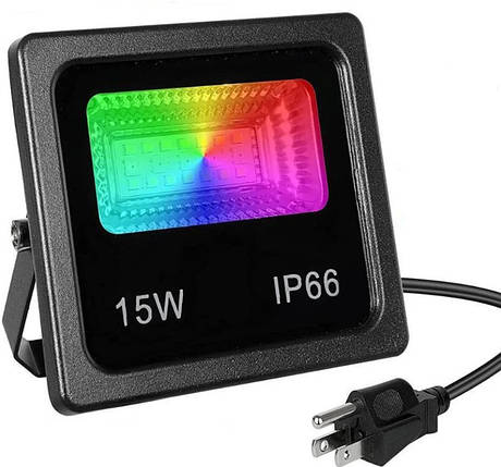 Прожектор LED 7980 15W IP66 RGB Bluetooth, з додатком, фото 1