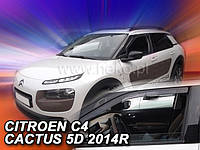 Дефлекторы окон (вставные!) ветровики Citroen C4 Cactus 2014-2020 2шт., HEKO, 12263