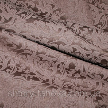 Професійна тканина для скатертин в ресторан завиток колір КАШТАН, фото 1