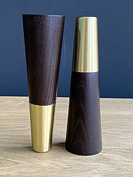 Меблеві опори та металевий наконечник захист на дерев'яні ніжку золотий конус / H.200