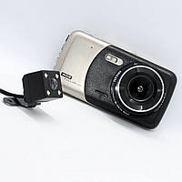 Автомобільний відеореєстратор DVR T652 4" Full HD з великим екраном та виносною камерою заднього виду, фото 2