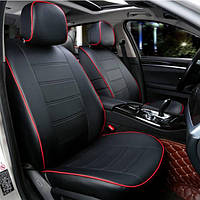 Чехлы на сиденья Ауди 80 Б4 (Audi 80 B4 ) модельные экокожа кант Черный Красный
