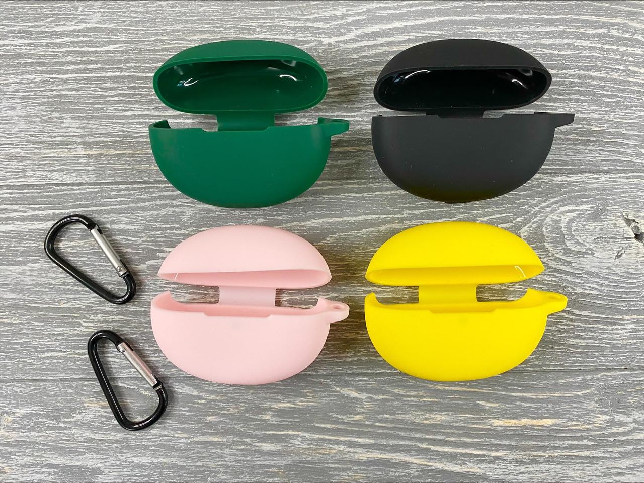 Силіконовий чохол з карабіном на OPPO Enco Free 2 (на оппо енко фрі 2) (4 кольори)