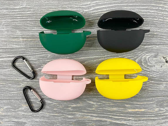 Силіконовий чохол з карабіном на OPPO Enco Free 2 (на оппо енко фрі 2) (4 кольори), фото 1