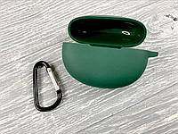 Силиконовый чехол с карабином на OPPO Enco Free 2 ( на оппо энко фри 2) (4 цвета) зеленый