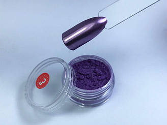 Втирка фіолетовий металік 3 - Дзеркальна втирка для дизайну нігтів