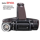 Ліхтар Sofirn SP40A Tir + 3000mAh Акумулятор (1200Lm, 4000k, Samsung LED, USB-C, 18650, 18350, IPX7), фото 3