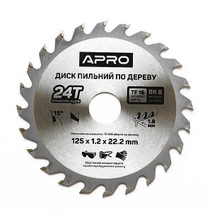 Диск пиляльний для дерева 125х22,2х24Т APRO 8301011