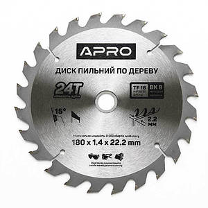 Диск пиляльний для дерева 180х22,2х24T APRO 8301331