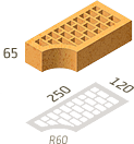 Кирпич клинкерный фасонный Керамейя Клинкерам 250x120x65 мм Магма Топаз 36% - фото 4 - id-p32634865