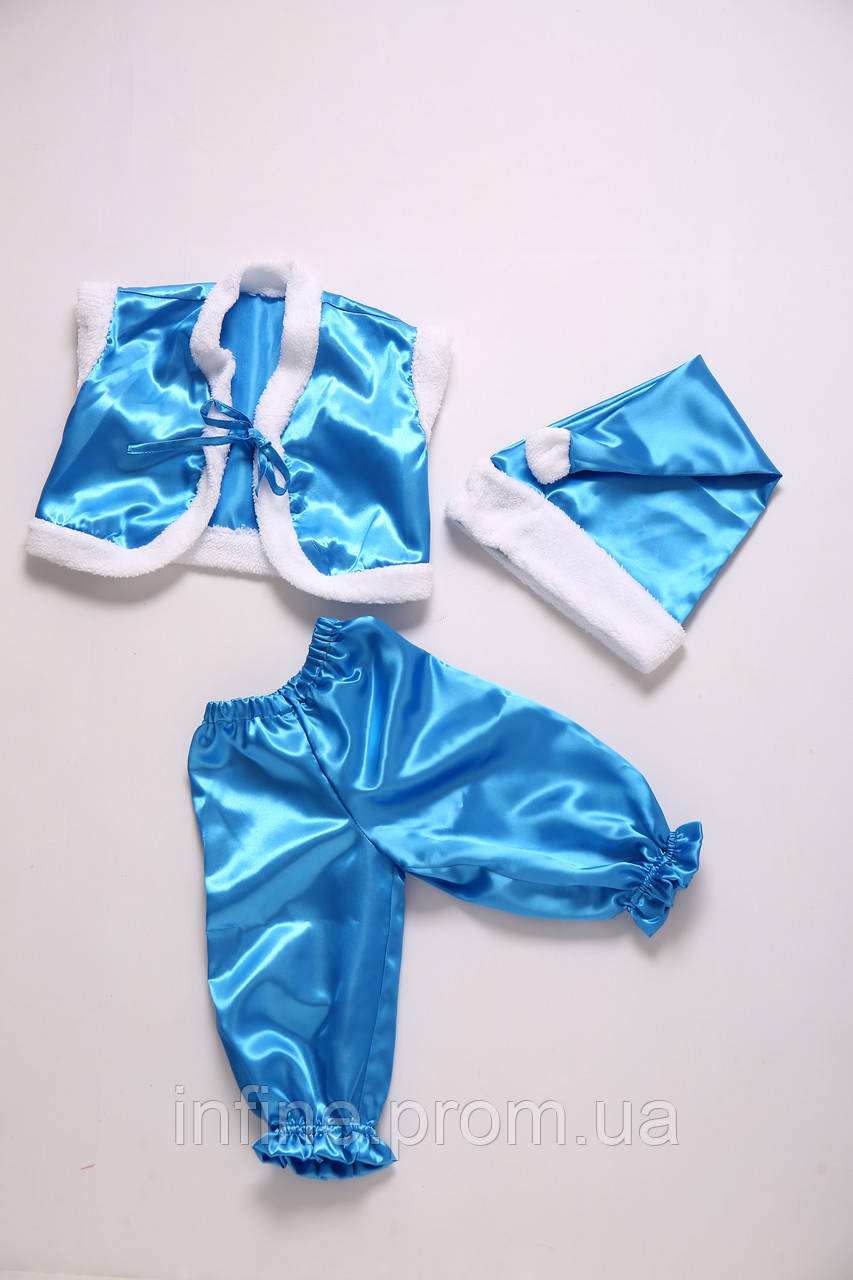 Новорічний карнавальний костюм гнома (блакитний) 2,5 – 7 років.