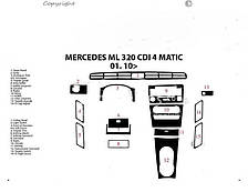 Декор на панель Mercedes ML w164 2010-2012 - колір: під дерево