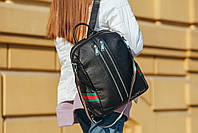 Жіночий чорний міський рюкзак з натуральної шкіри Tiding Bag - 78796, фото 4