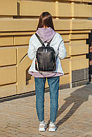 Жіночий чорний міський рюкзак з натуральної шкіри Tiding Bag - 78796, фото 5