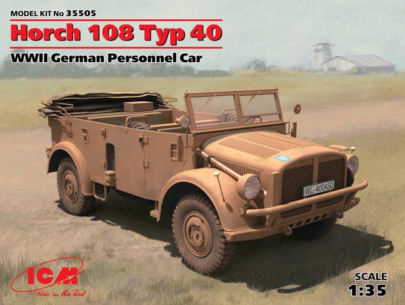 Пластикова модель 1/35 ICM 35505 Німецький позашляховик Horch 108 Typ 40, фото 1