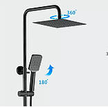 Чорна душова колона зі змішувачем для ванни SANTEP 179-22 Black, фото 2