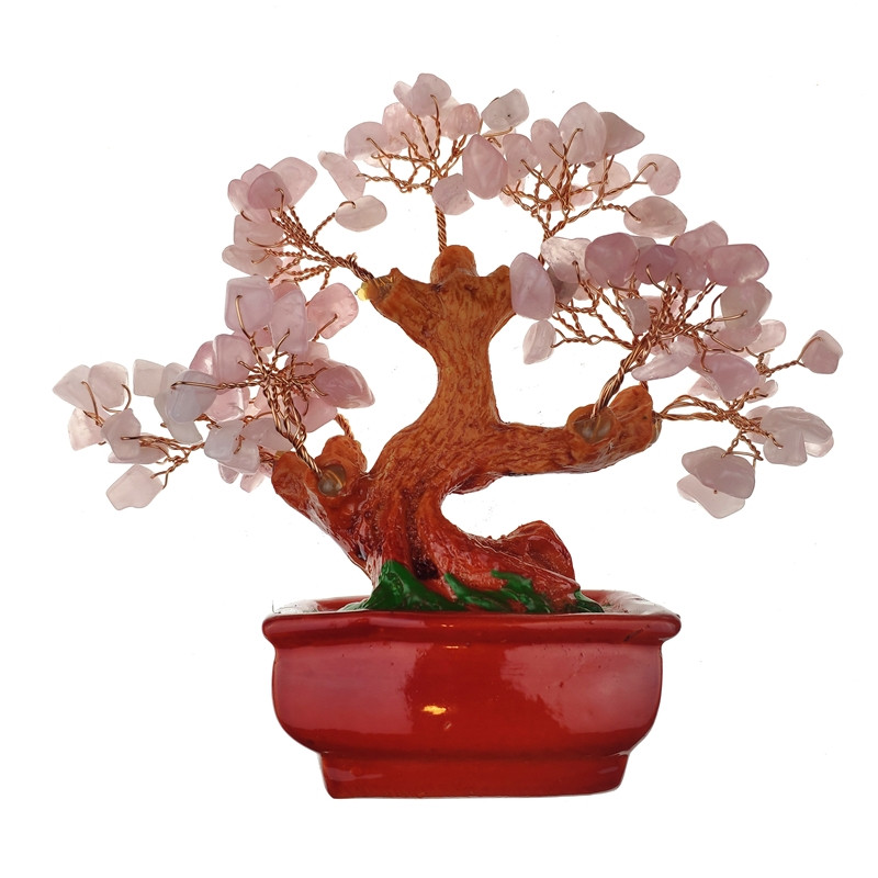 Дерево щастя "Рожевий кварц" 16 см рожеве (C3750)