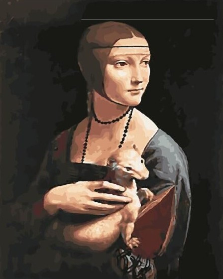 Картина за номерами Дама з горностаємо Леонардо так Вінчі 50х40 см Brushme Якість+