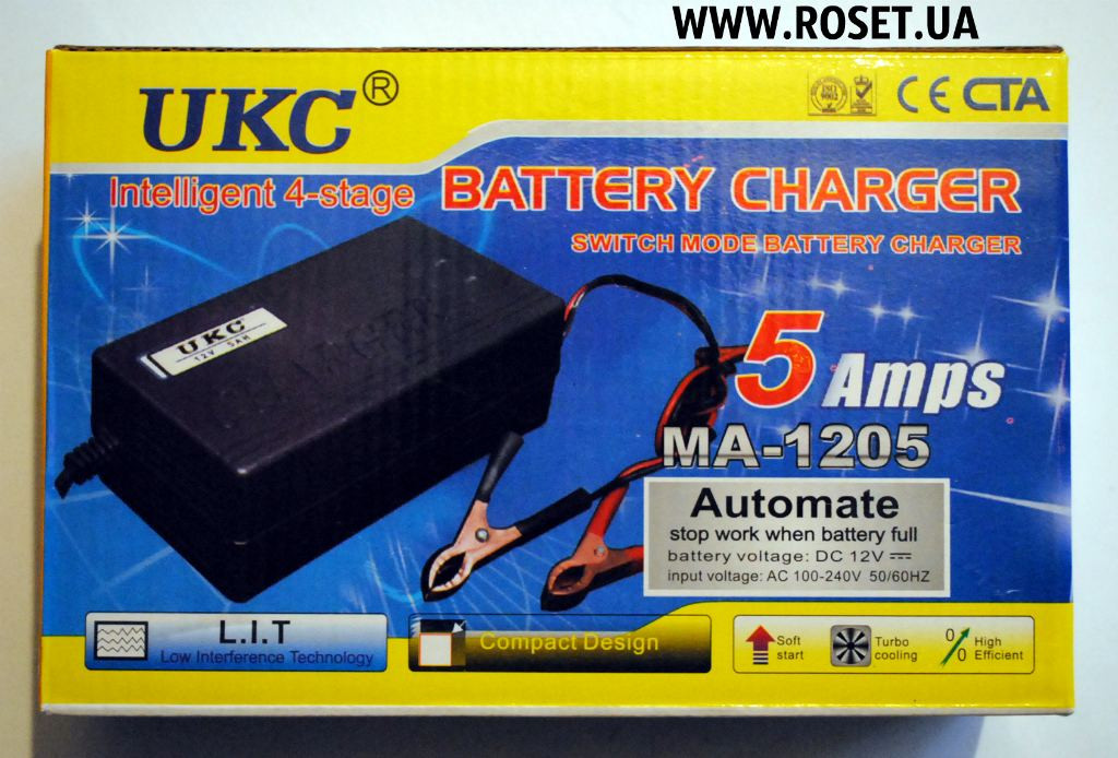 Зарядний пристрій для автомобільних акумуляторів UKC Battery Charger 5A MA-1205