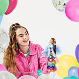 Лялька Барбі Екстра Barbie Extra #9 GYJ78 у довгій райдужній сукні з крокодилом Doll Blue Jacket Оригінал, фото 6