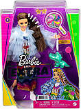 Лялька Барбі Екстра Barbie Extra Doll #9 GYJ78 у довгій райдужній сукні з крокодилом Blue Jacket Оригінал, фото 7