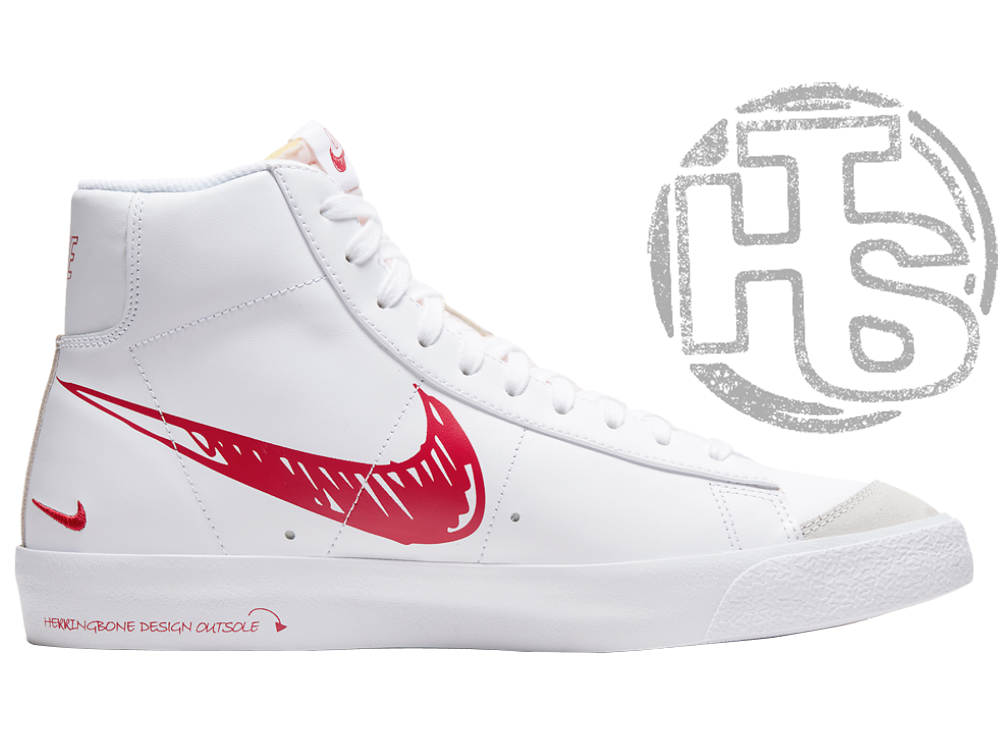 Чоловічі кросівки Nike Blazer Mid 77 Sketch White Red CW7580-100