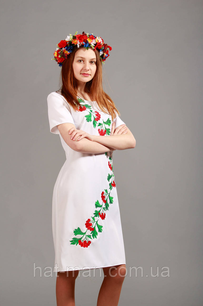 Сукня "Калинка", стрейч, біле