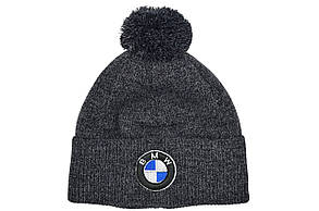 Шапка з помпоном Flexfit BMW 55-59 см серый меланж (F-0918-617), фото 3