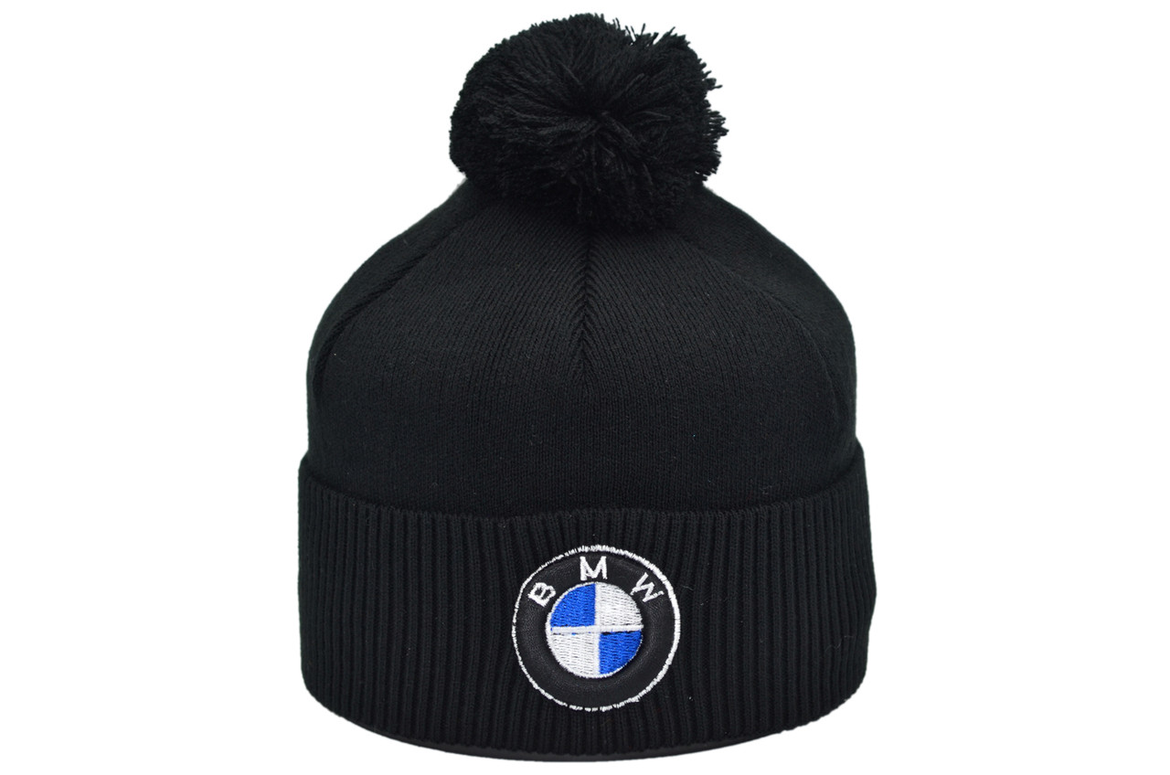 Шапка з помпоном Flexfit BMW 55-59 см чорна (F-0918-621)