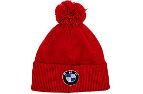 Шапка з помпоном Flexfit BMW 55-59 см красная (F-0918-625), фото 4