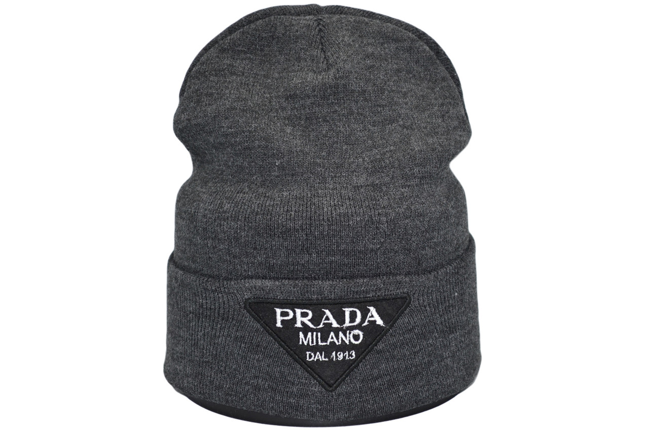 Шапка Hip Hop Shop Prada 55-59 см темно-сіра (H-08118-476)