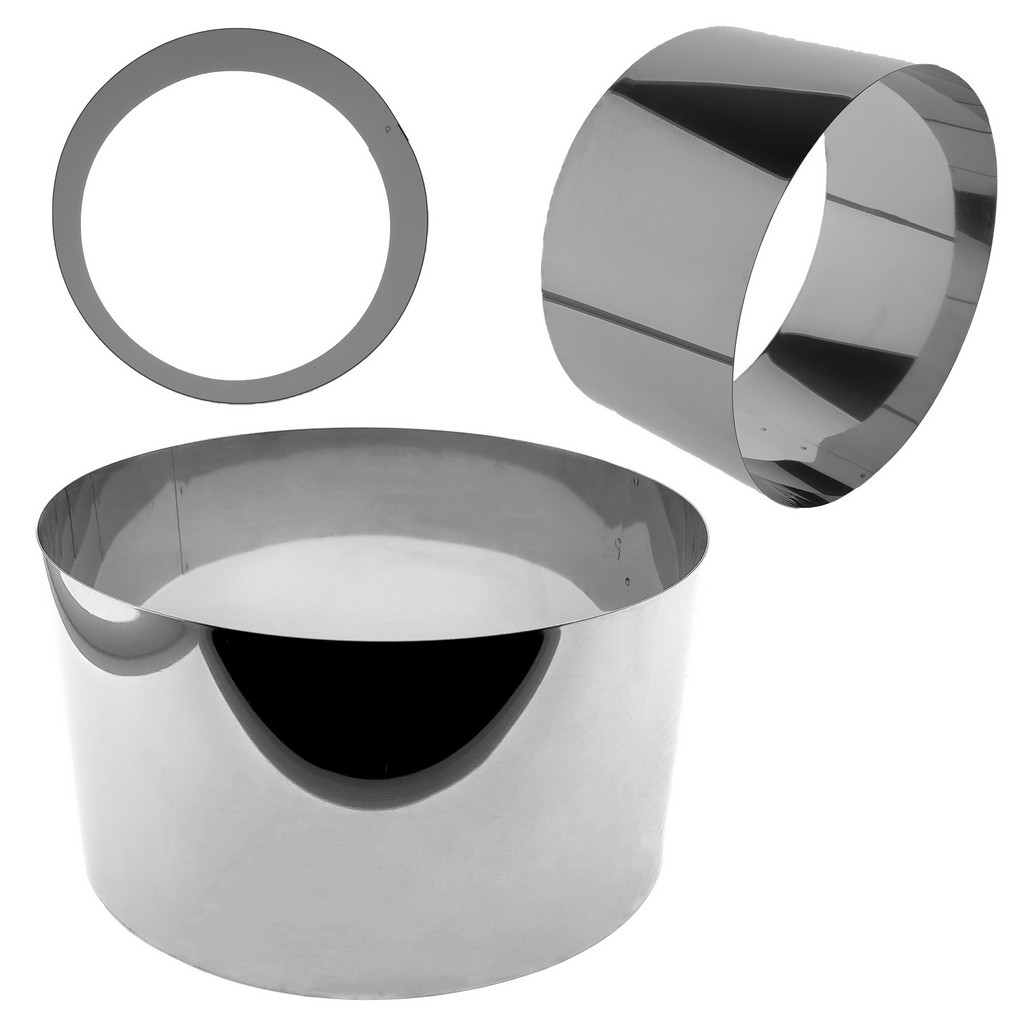 Форма для випікання кругла нерозсувна з нержавіючої сталі D18 см H10 см