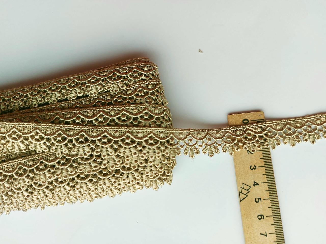Мереживо кружево макраме на метраж бежеве темне 1,8 см.Тайланд Ціна за 1 метр