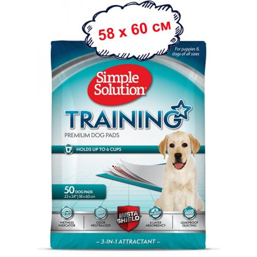 Simple Solution Training premium dog pads (Сімпл Солюшн Тренінг) пелюшки 58x60 см для собак і тварин
