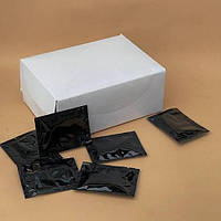 Серветки вологі в індивідуальній чорній упаковці в боксі, 80 шт