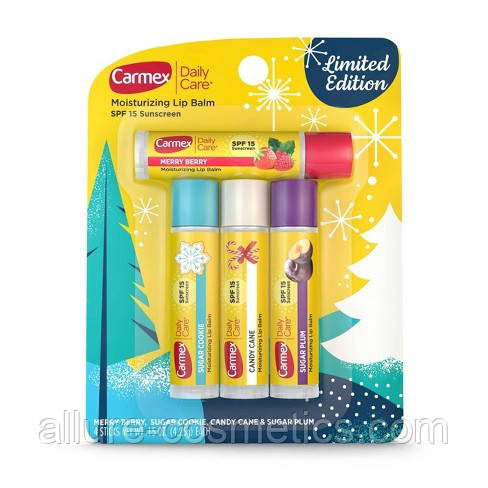 Лімітований набір бальзамів для губ зимова колекція Carmex Daily Care Limited edition