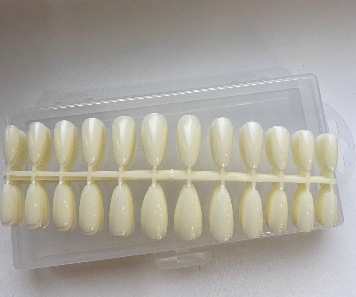 Типсы гелевые для наращивания ногтей 240 штук (миндаль) молочная - фото 2 - id-p1535933268