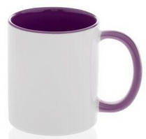 Чашка сублімаційна Фіолетова всередині та ручка 330 мл, LUX