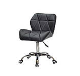 Стілець - пухляк PARIS CH-Office Париж чорний кожзам на хром хрестовині з колесами, фото 4