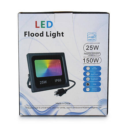 SMART LED ПРОЖЕКТОР 25W IP66 RGB bluetooth з додатком, фото 3
