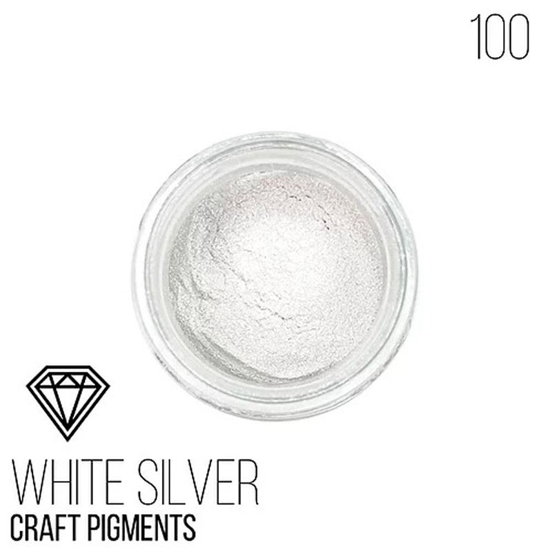 Пігмент перламутр "White Silver" Біле Срібло 100, для смоли, Крафтсмен. Уп. 25 мл