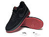 Зимові чоловічі кросівки Nike Air Force Winter Black Red замшові низькі Найк Аїр Форси чорні з хутром, фото 4
