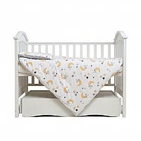 Комплект детского сменного постельного белья Twins Comfort Soft, 3 элемента, белый с серым